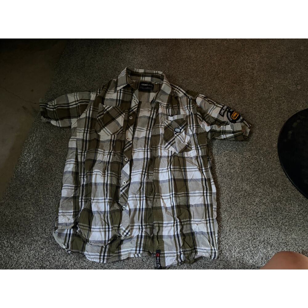 Y2K Ecko unltd mens large button front shirt